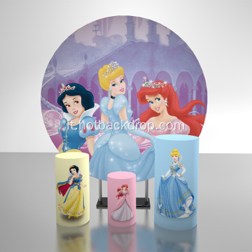 002 Disney Princess Fantasy Photo Round Backdrop